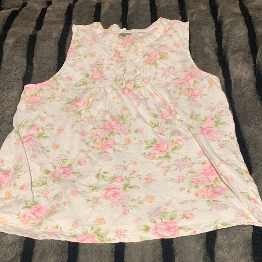 #510 Floral Pajama Set with Pink Roses - Picture 6 of 9